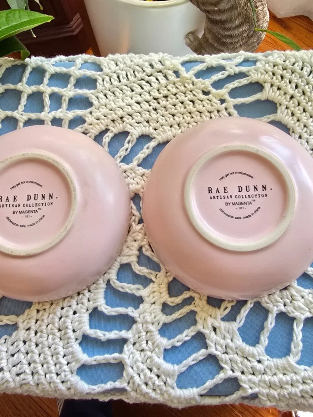 Set of 2 Rae Dunn Pink Dipping Bowls 
